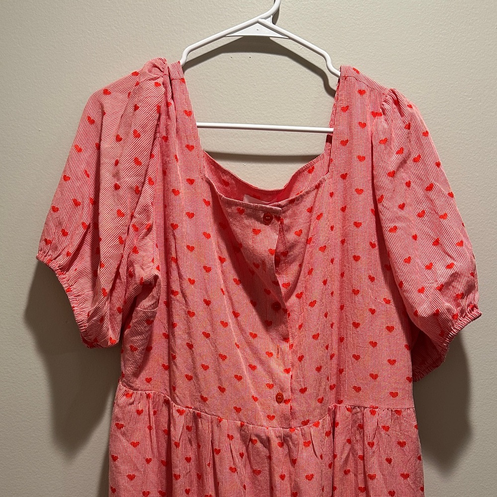 Charming Pink Heart Midi Dress